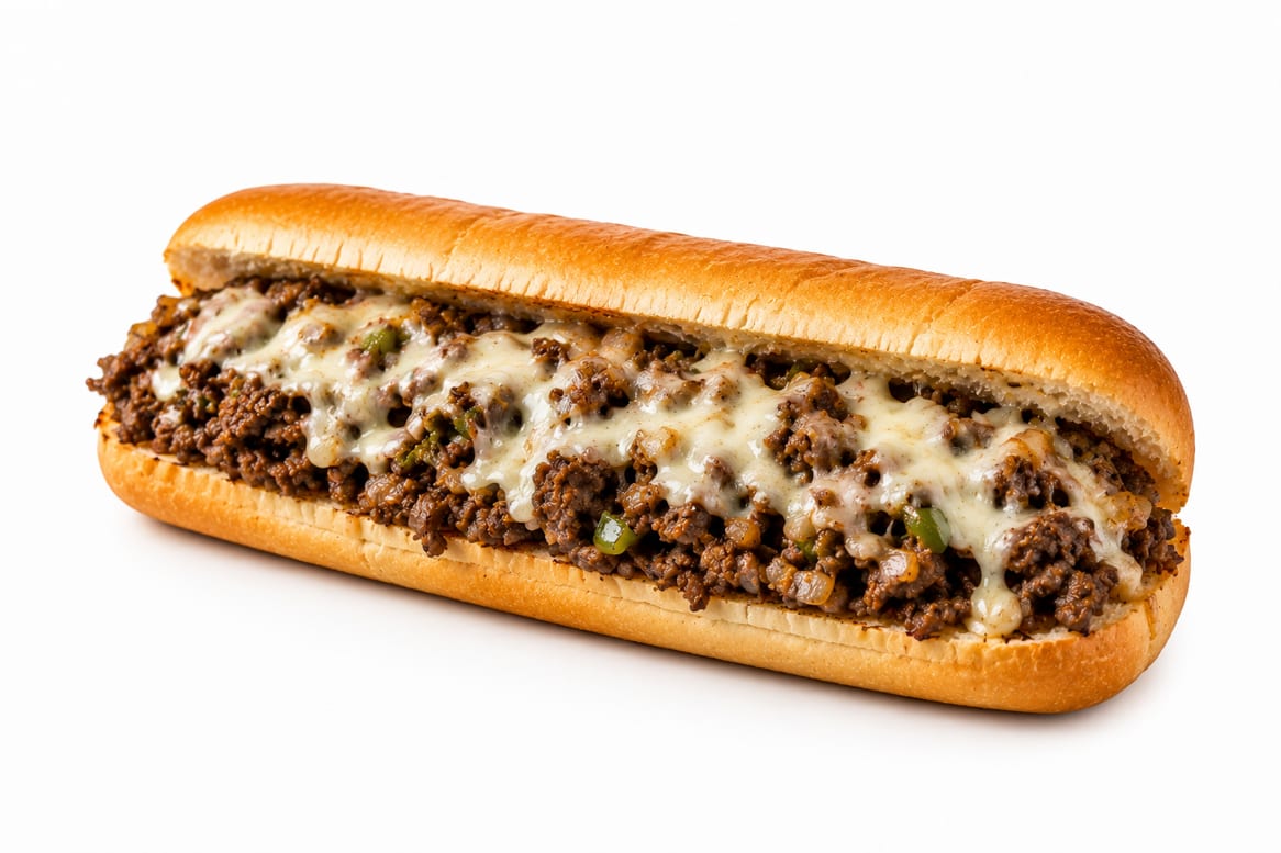 Chopped Cheese Sandwich W/ Mozzarella Cheese.