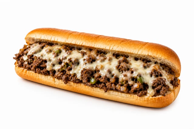Chopped Cheese Sandwich W/ Mozzarella Cheese.