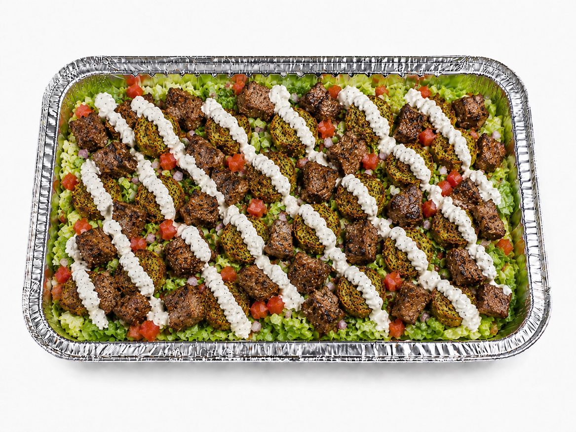 Lamb & Falafel Over Salad.