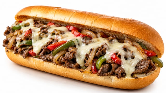 Philly Cheesesteak W/ Mozzarella Cheese.