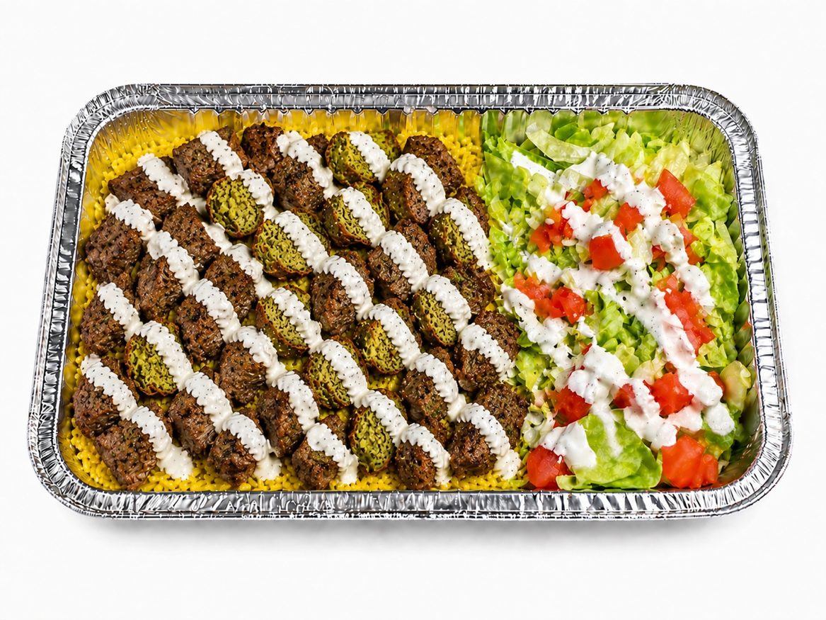 Lamb & Falafel Over Rice.