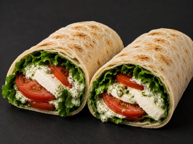 4. Fresh Mozzarella Tomato Basil Wrap.
