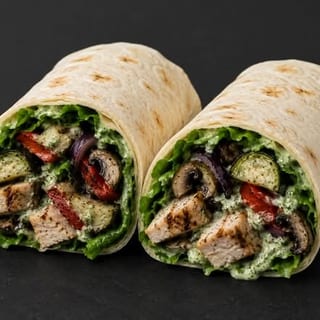 Roasted Veggies & Chicken Wrap